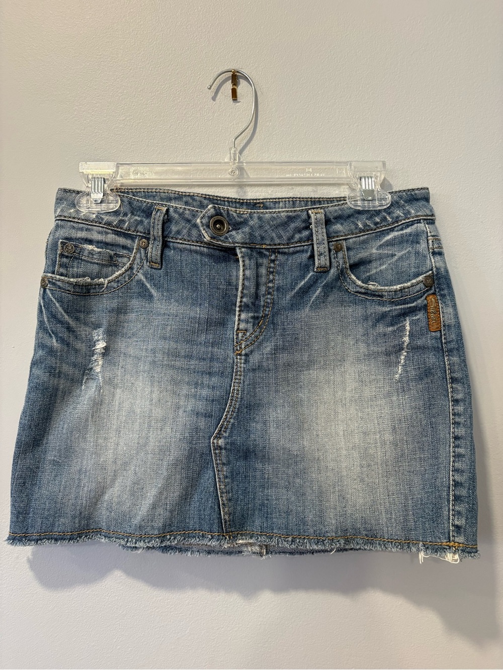 Silver Jeans Light Blue Denim Mini Skirt